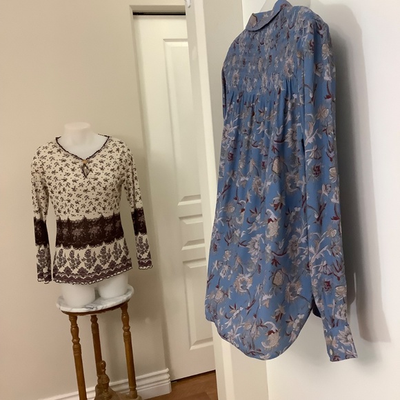 Like NEW: Veronica Beard Semi-Sheer Flowy Blouse Shirt Sz 12 - Picture 9 of 13